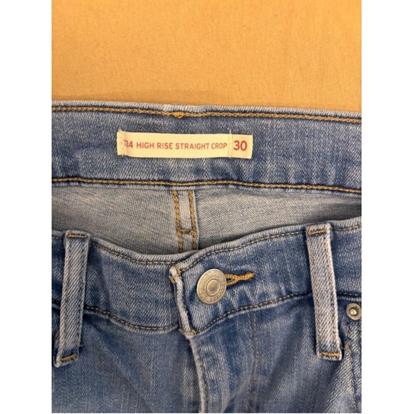 Levi's 724 High Rise Straight Jeans Women's Size 30 Blue Denim - Picture 7 of 10